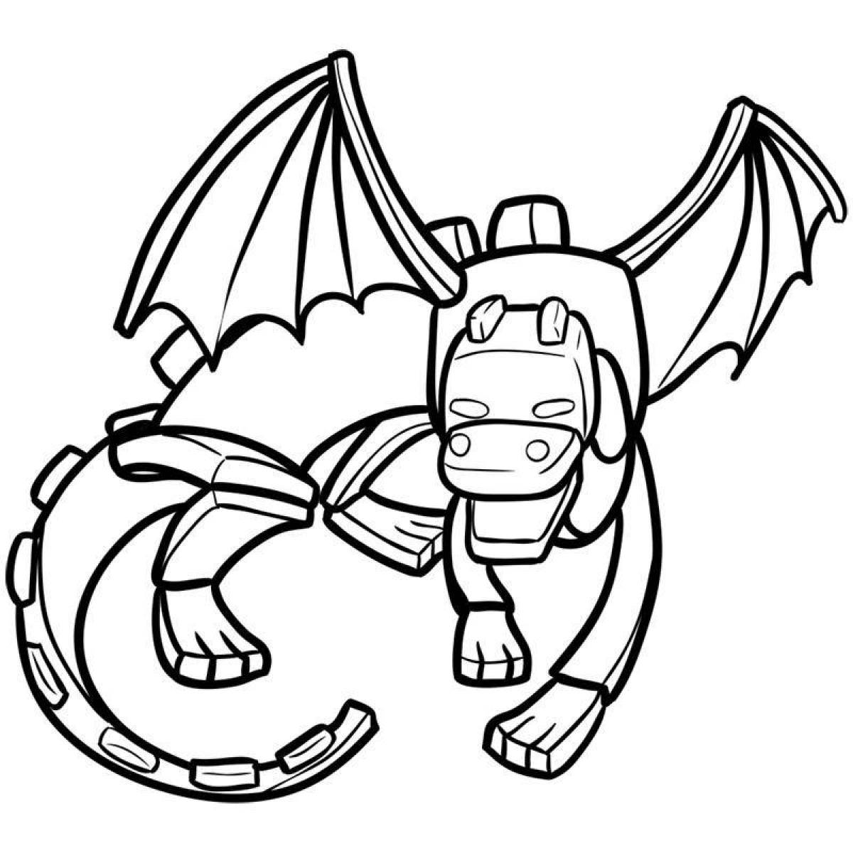 Coloring page dazzling ender dragon