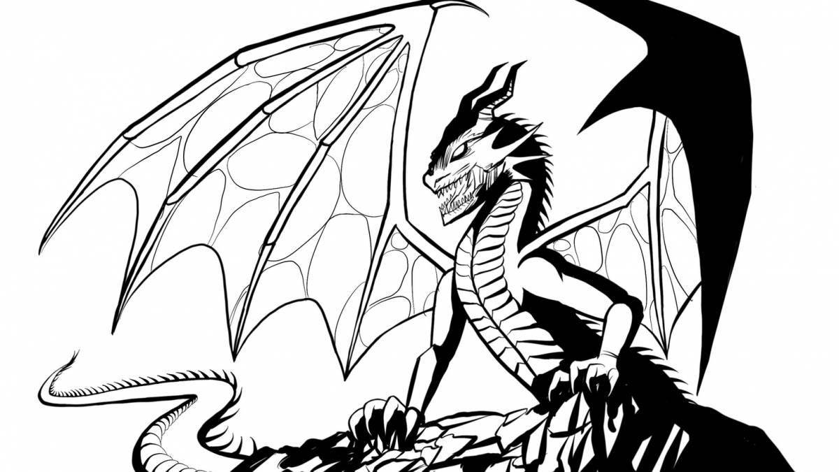Щедрая страница раскраски дракона края