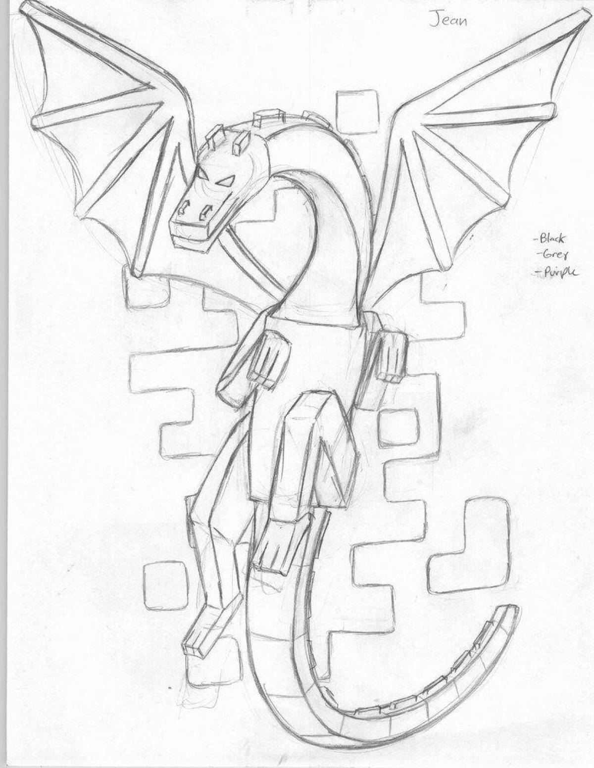 Coloring page magnanimous ender dragon