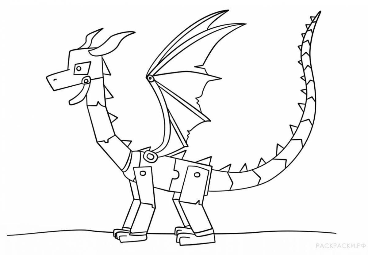 Brightly colored ender dragon coloring page