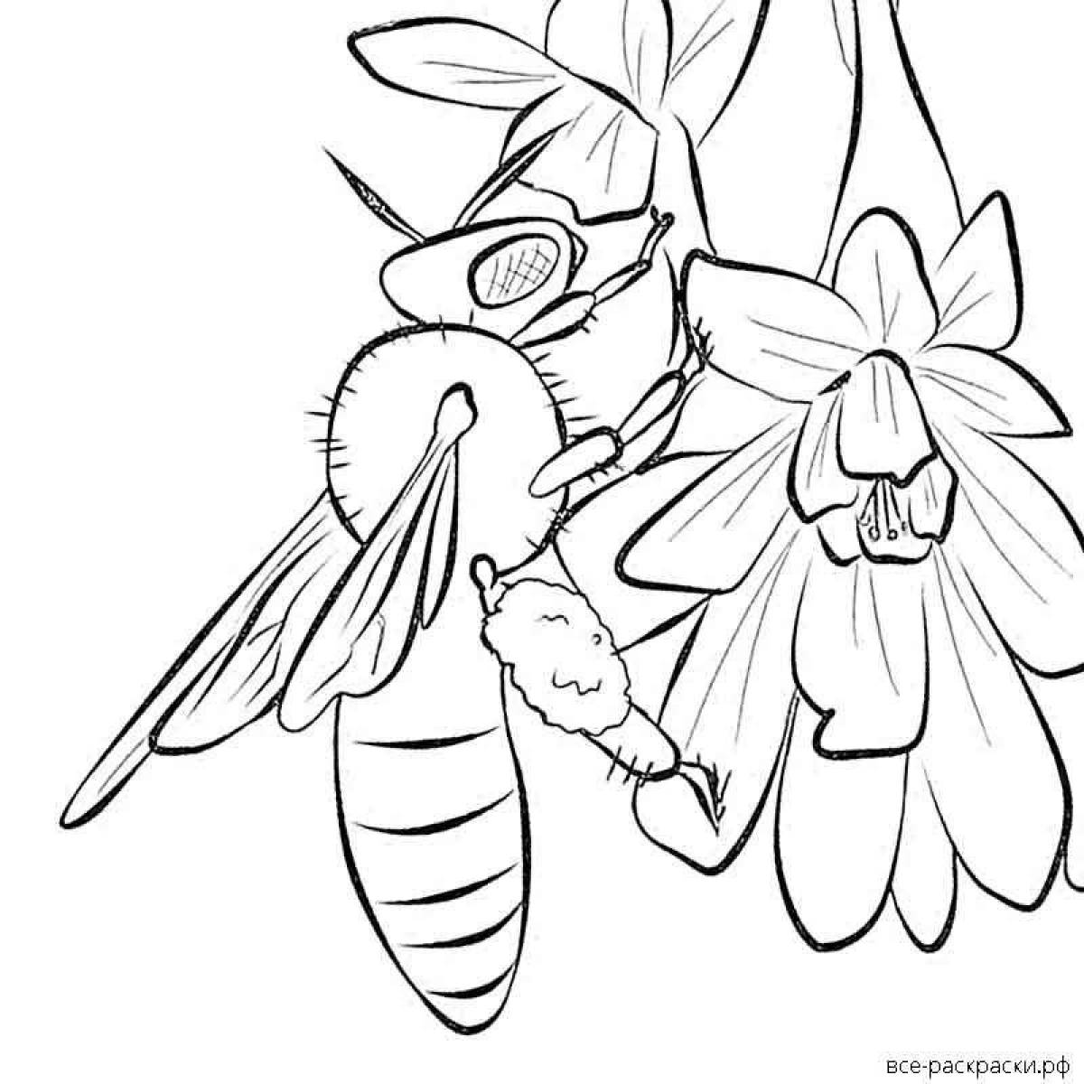 Adorable lady bee coloring page