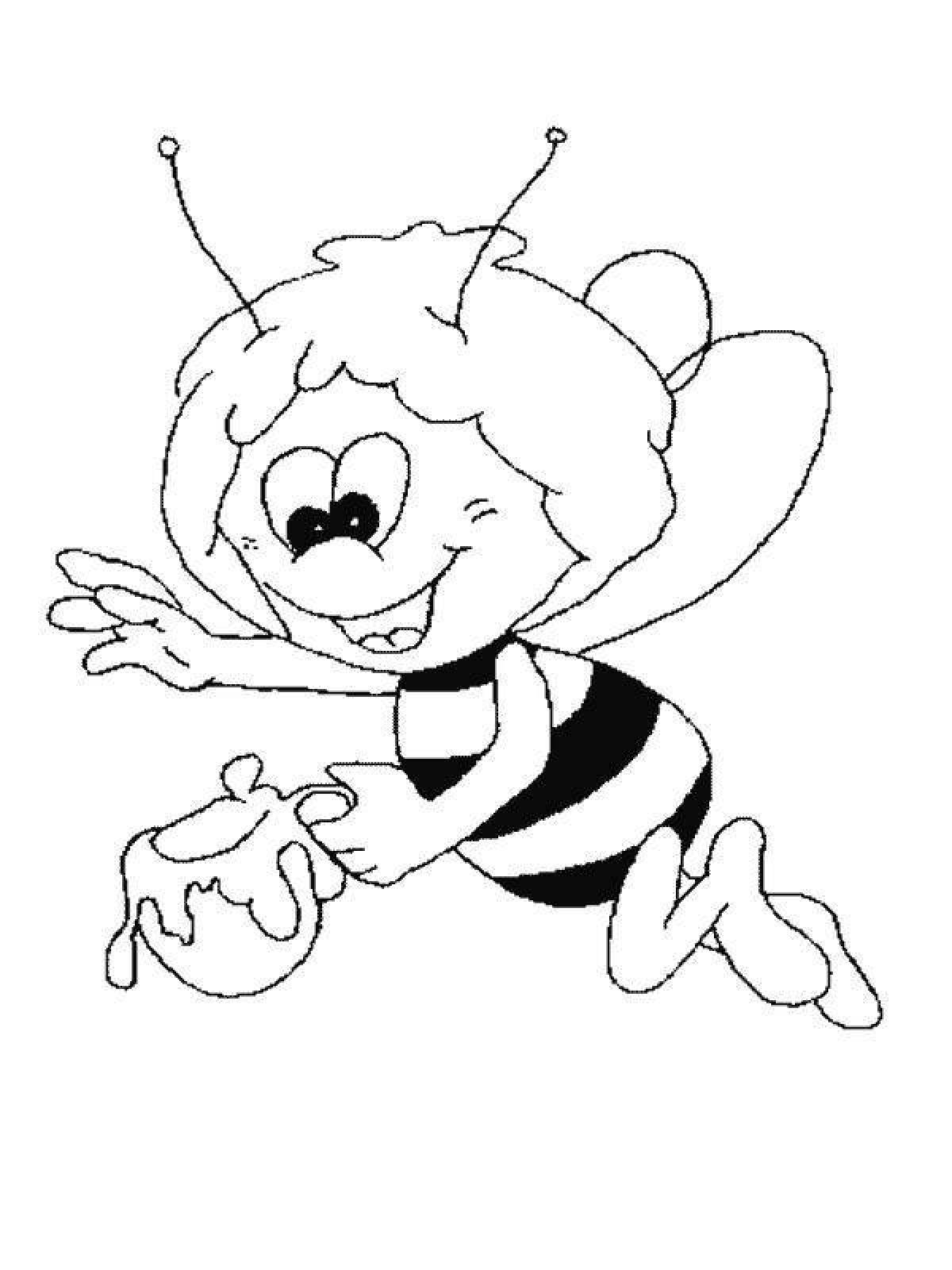 Amazing coloring lady bee