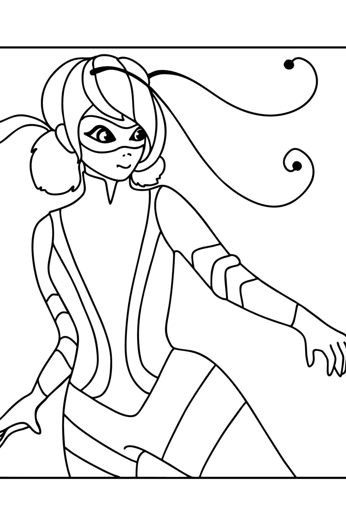 Coloring page festive lady bee