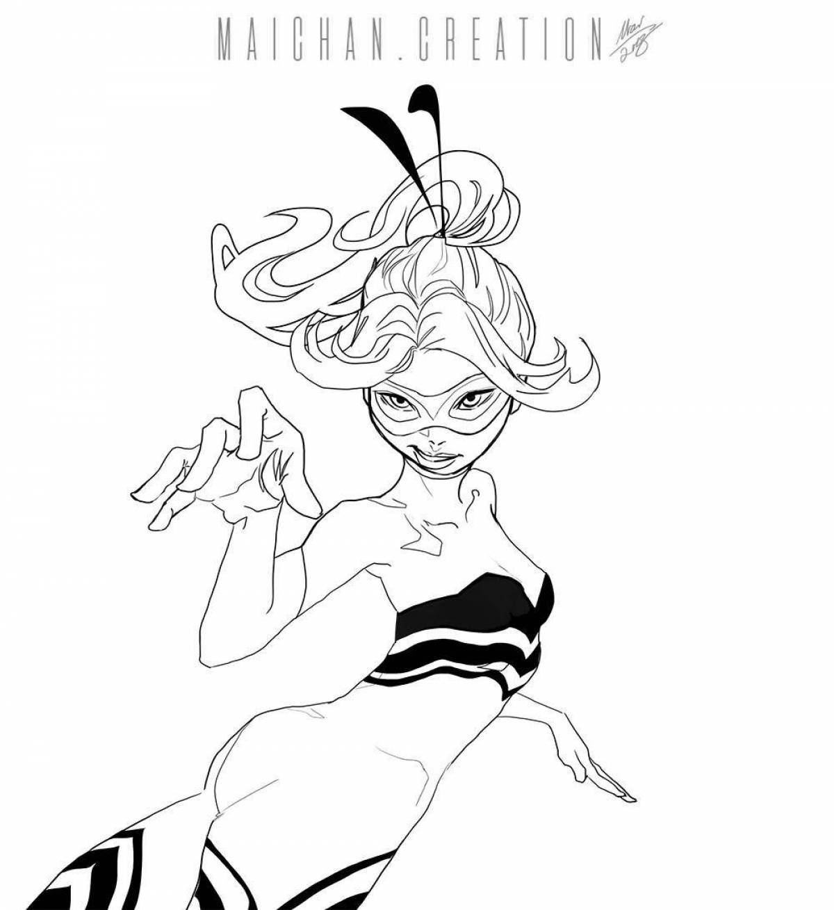 Fancy lady bee coloring book