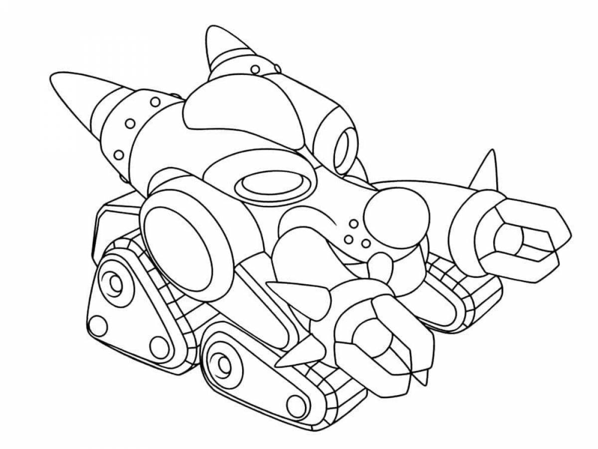 Awesome robot coloring page