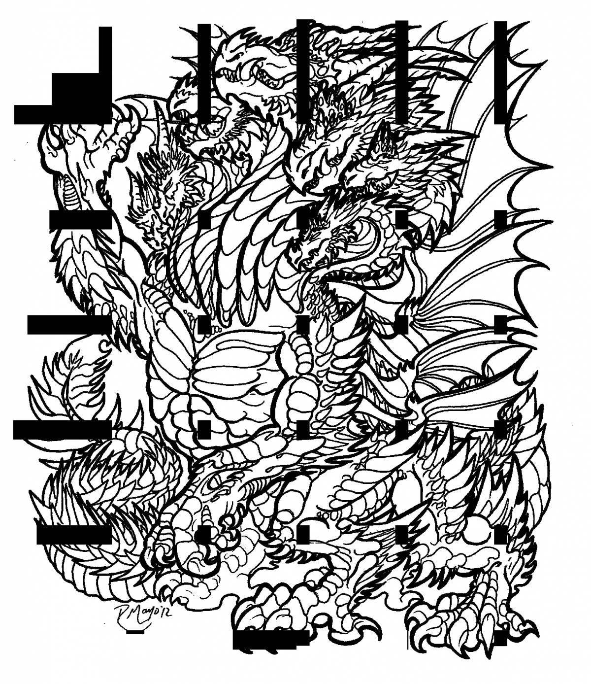 Удивительная раскраска антистрессовый дракон
