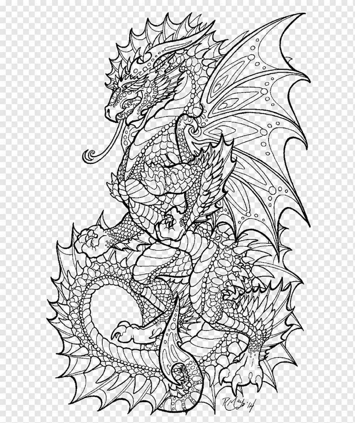 Пикантная раскраска антистрессовый дракон