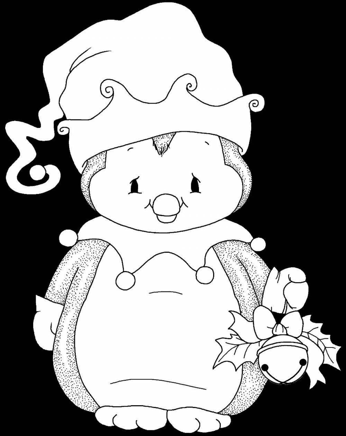 Adorable cute Christmas coloring book