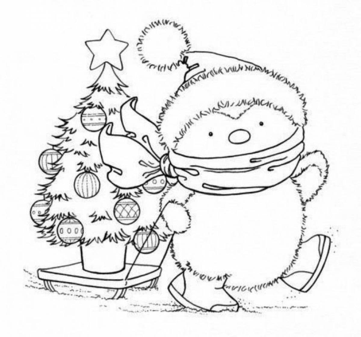 Gorgeous cute Christmas coloring book