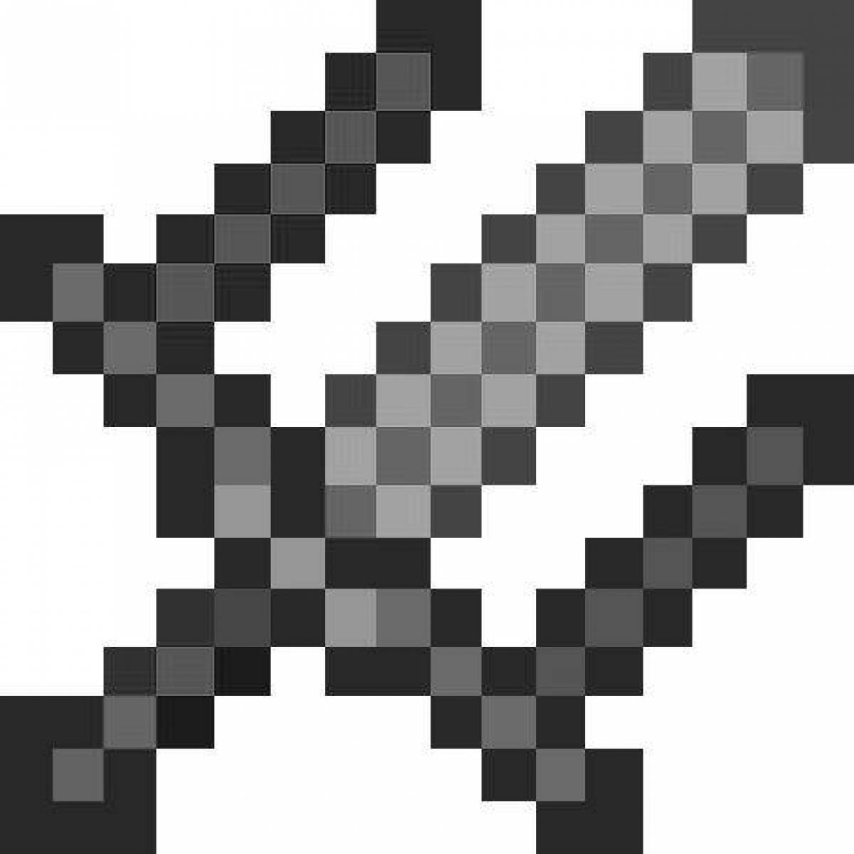 Stylish minecraft sword coloring page