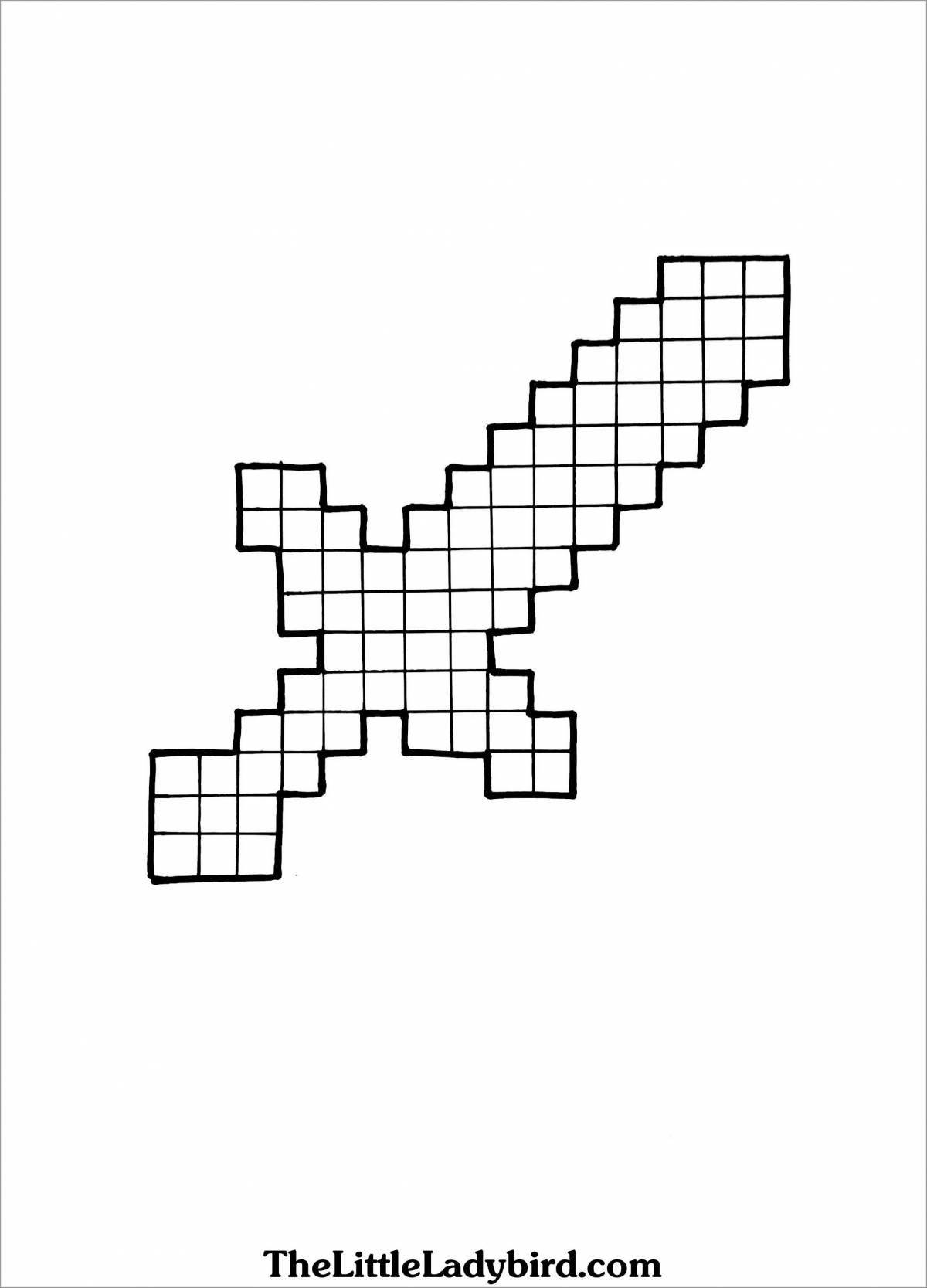 Minecraft Mysterious Sword Coloring Page