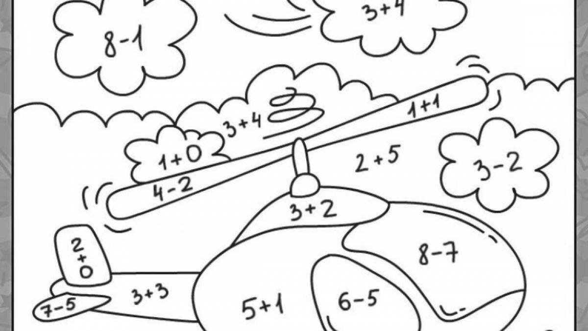 Colorful math coloring book for preschoolers