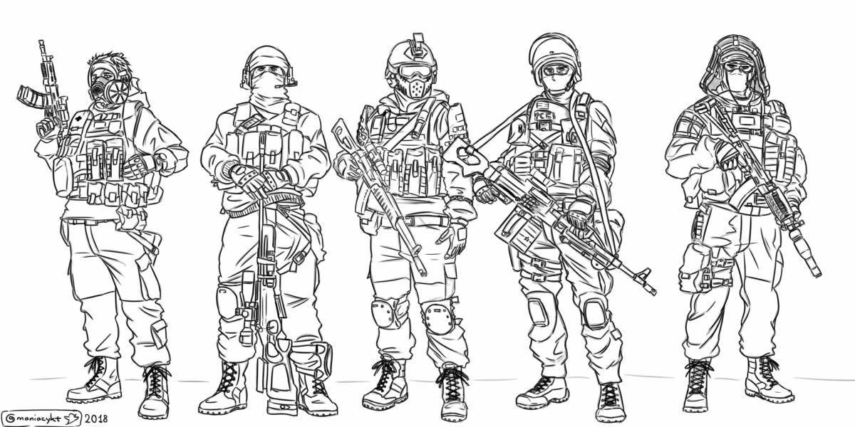 Great special forces coloring book for kids
