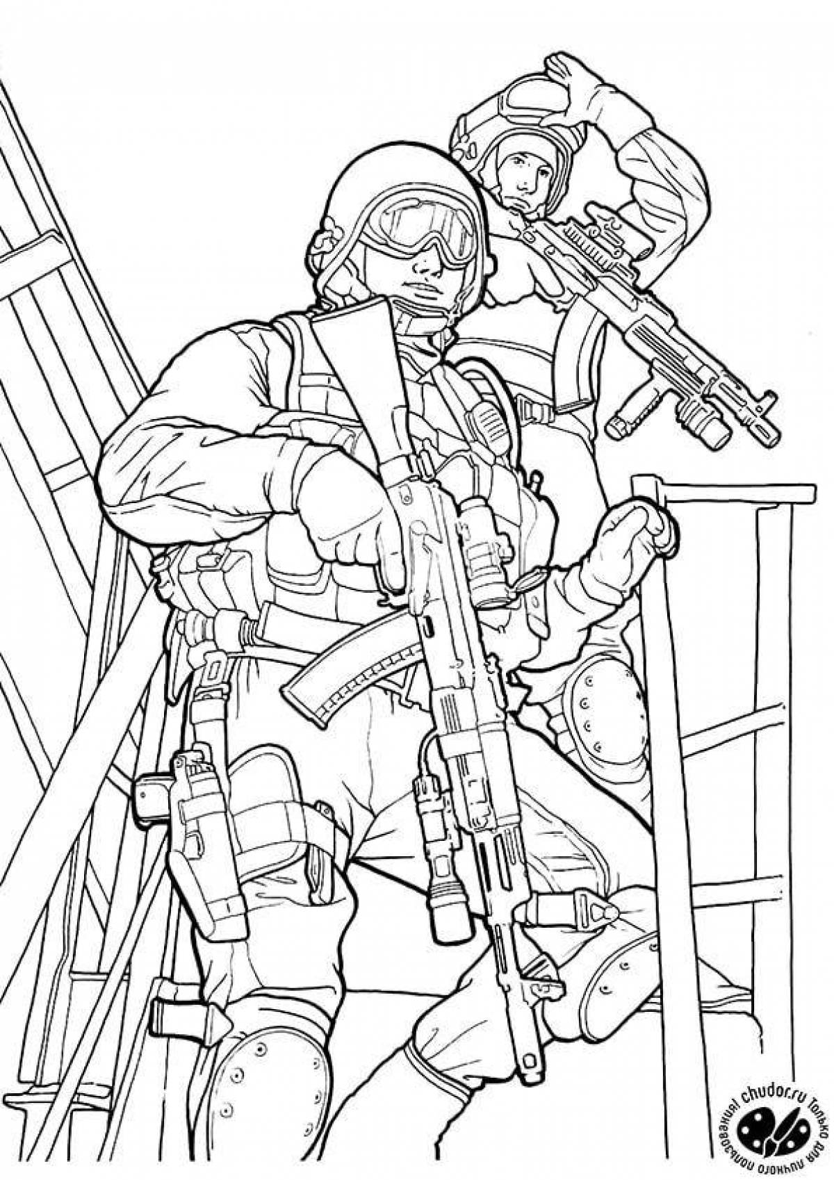 Adorable special forces coloring book for kids