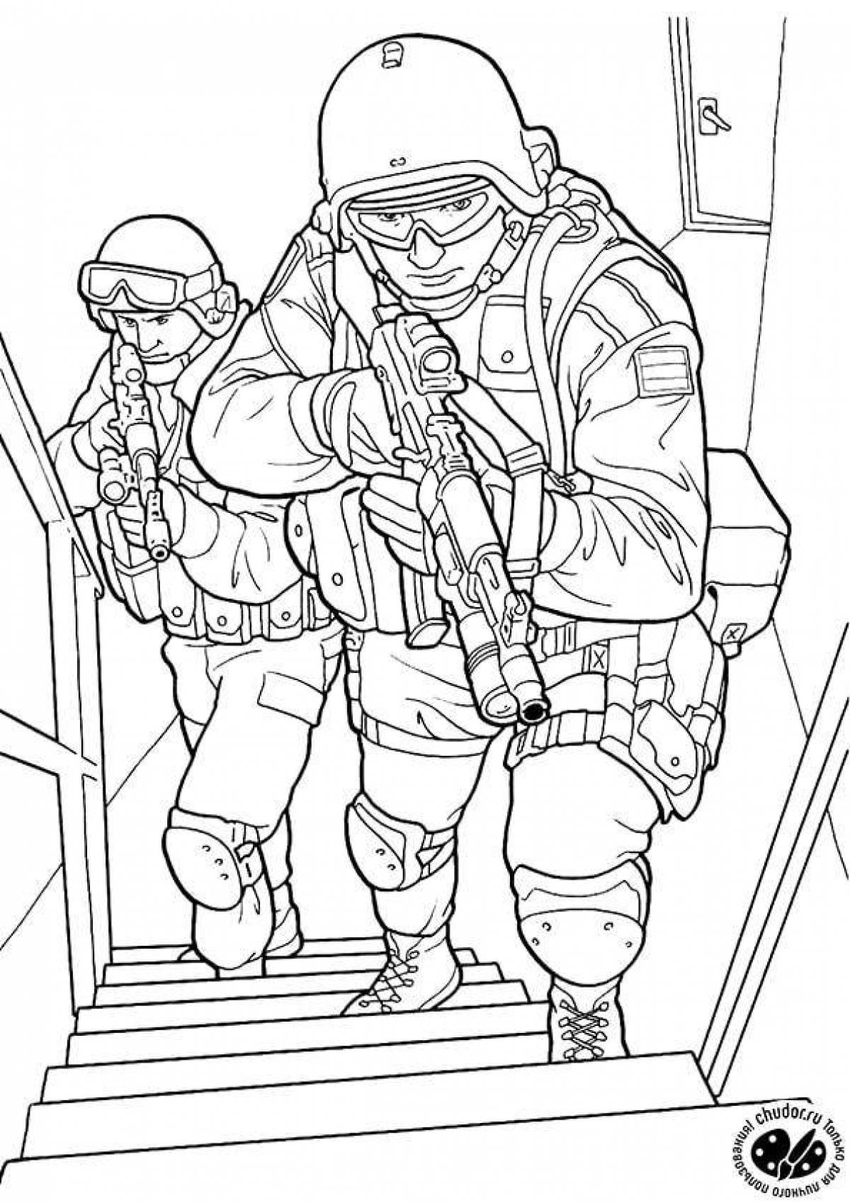 Exquisite special forces coloring book for kids