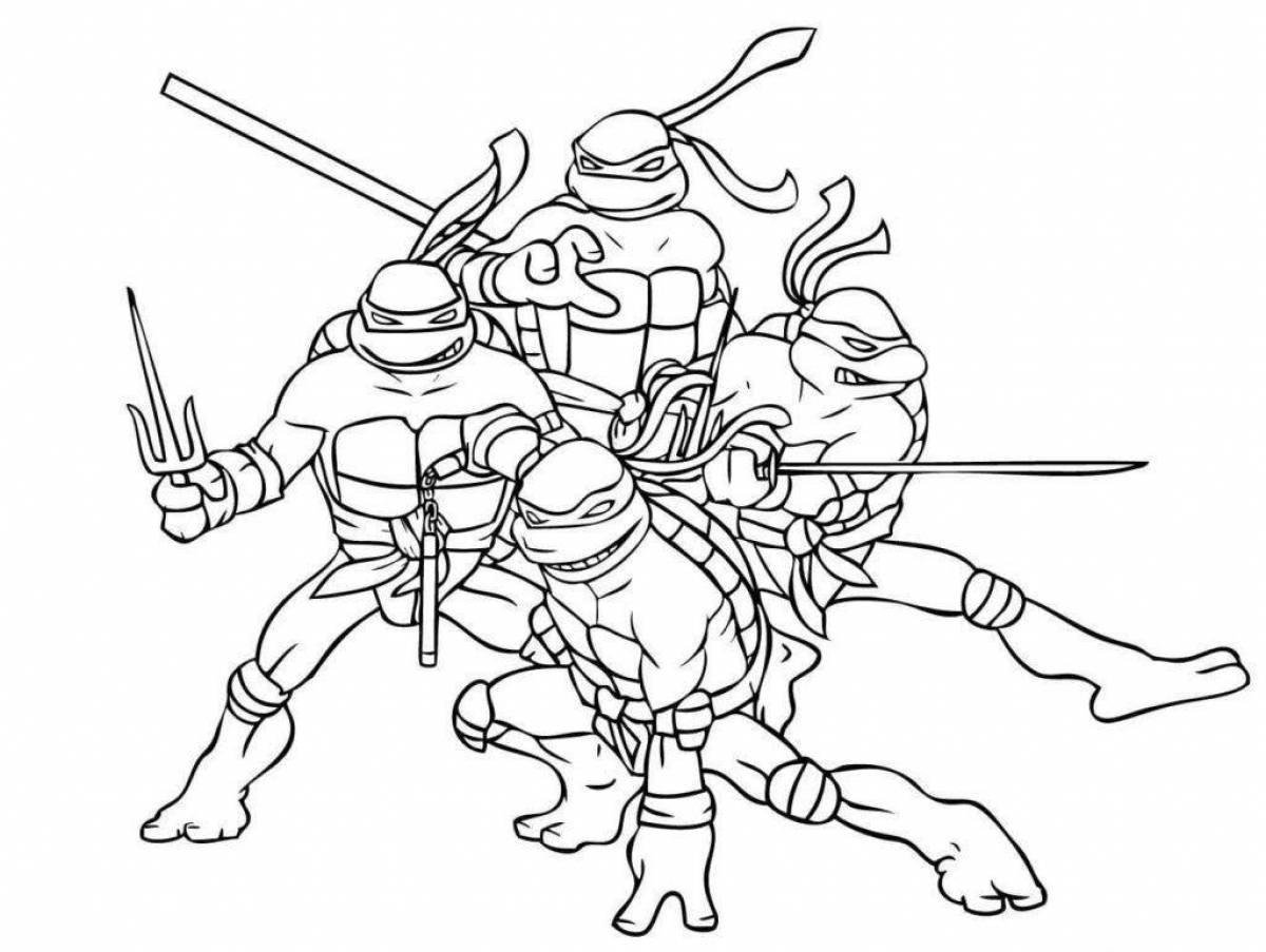 Colorful Teenage Mutant Ninja Turtles coloring pages for boys