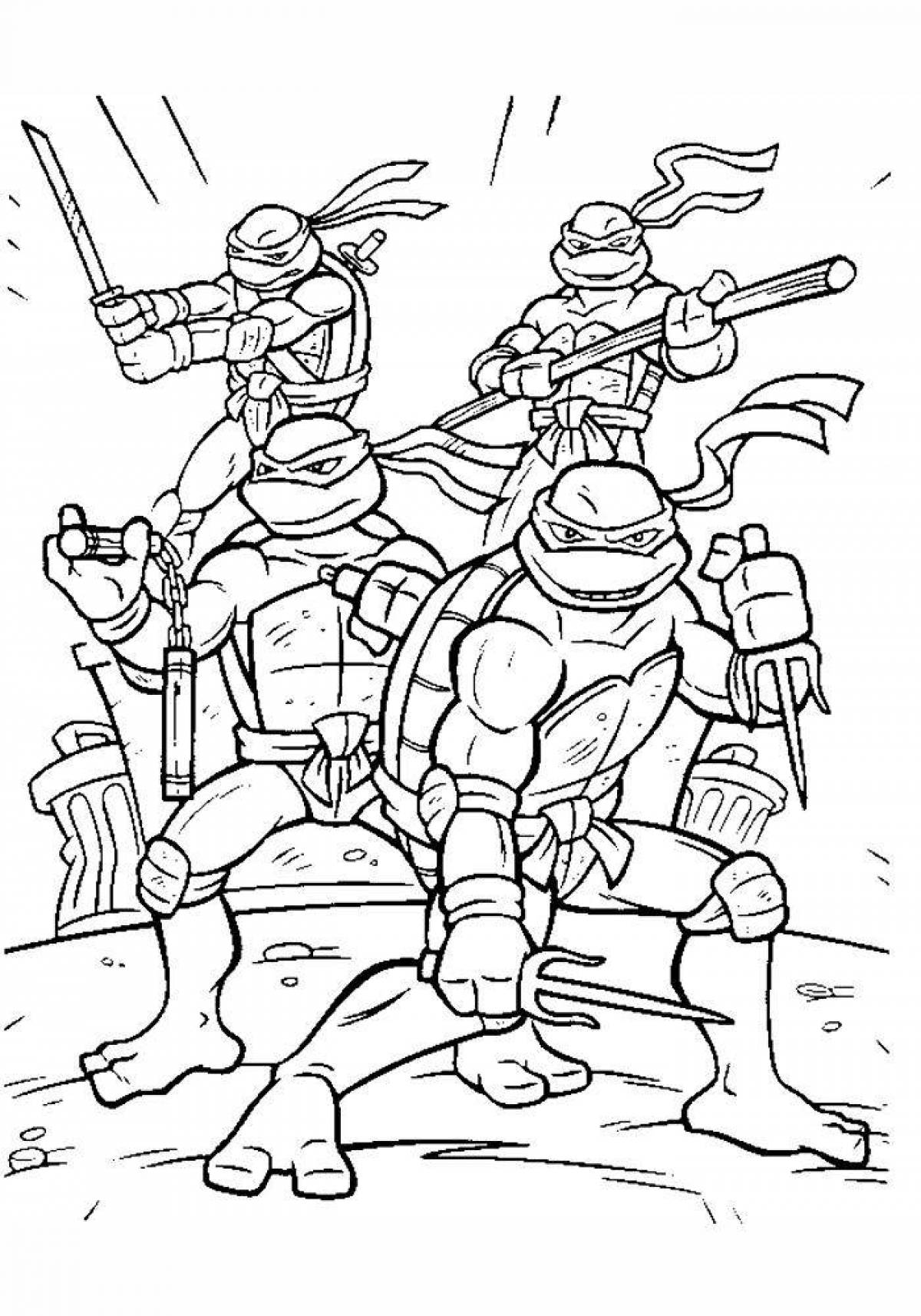 Radiant ninja turtles coloring page for boys