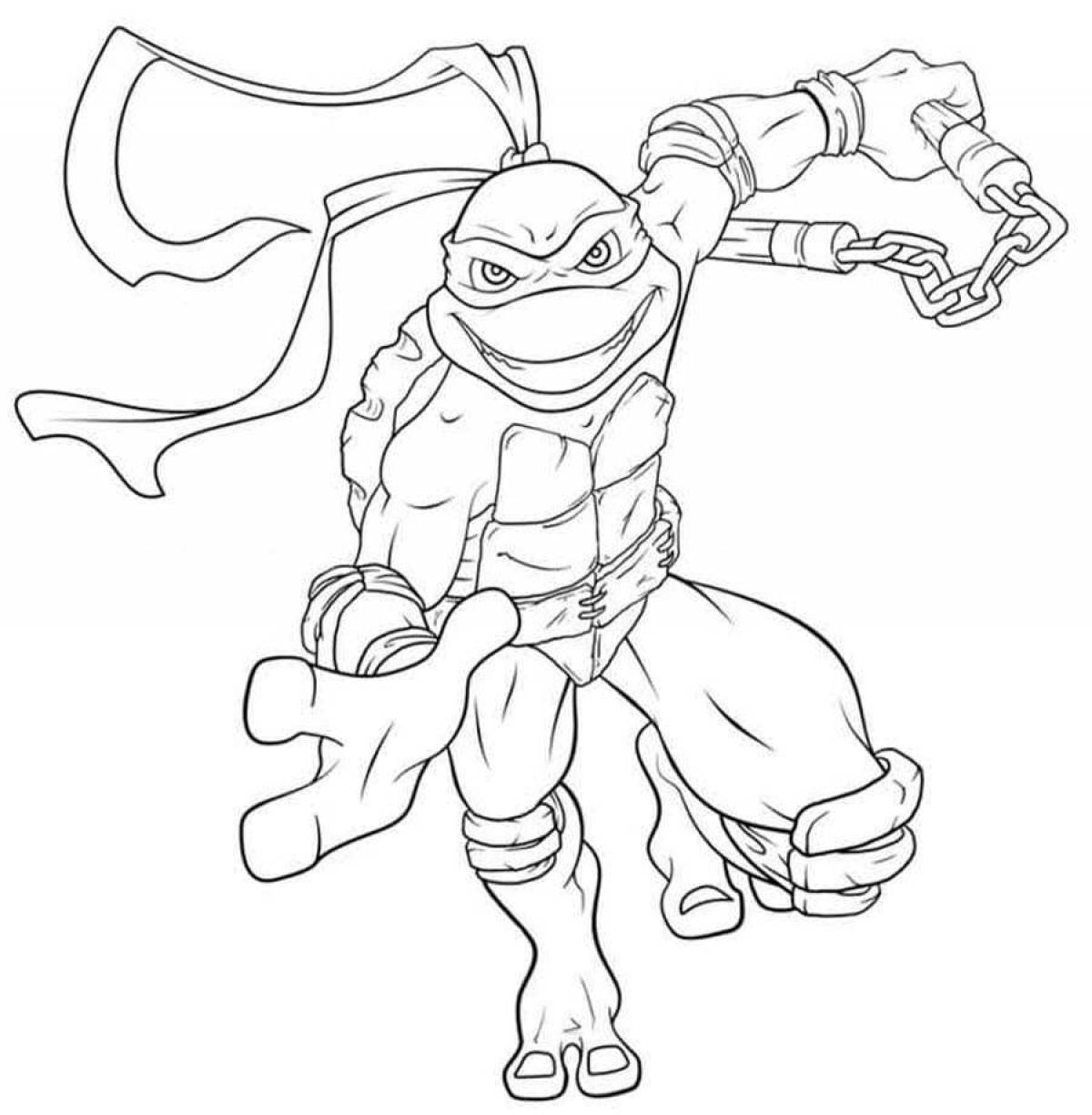 Animated ninja turtles coloring pages for boys