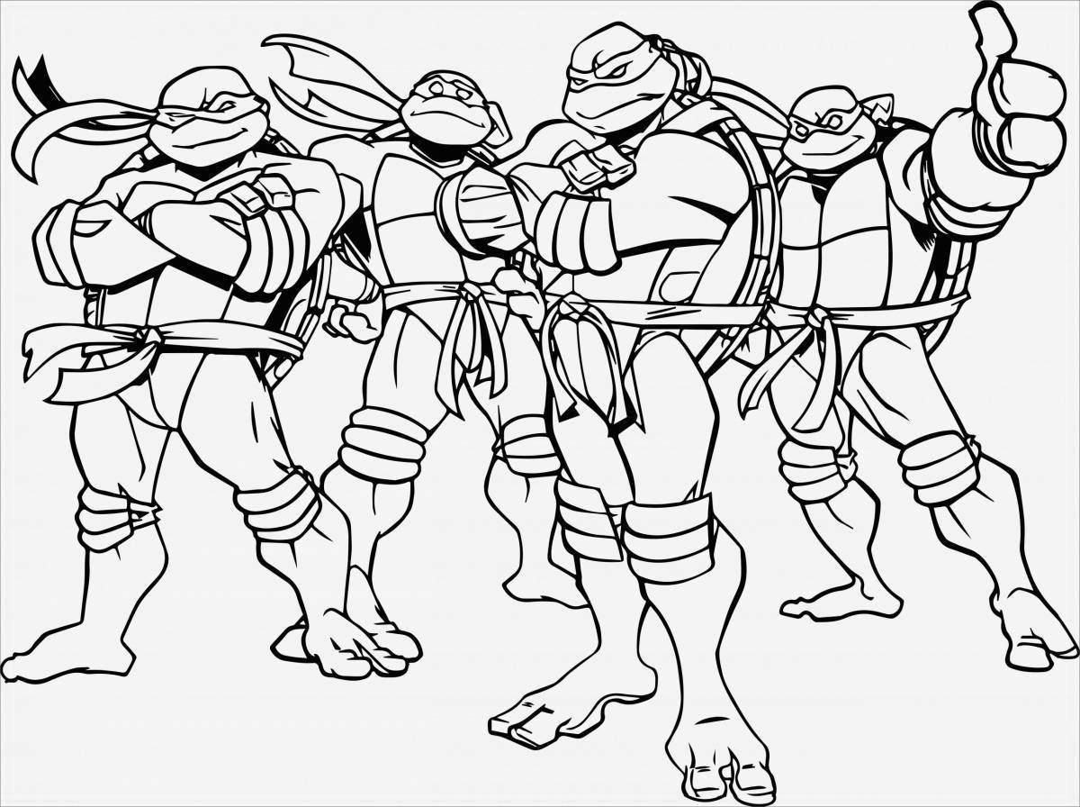 Adorable Teenage Mutant Ninja Turtles coloring pages for boys