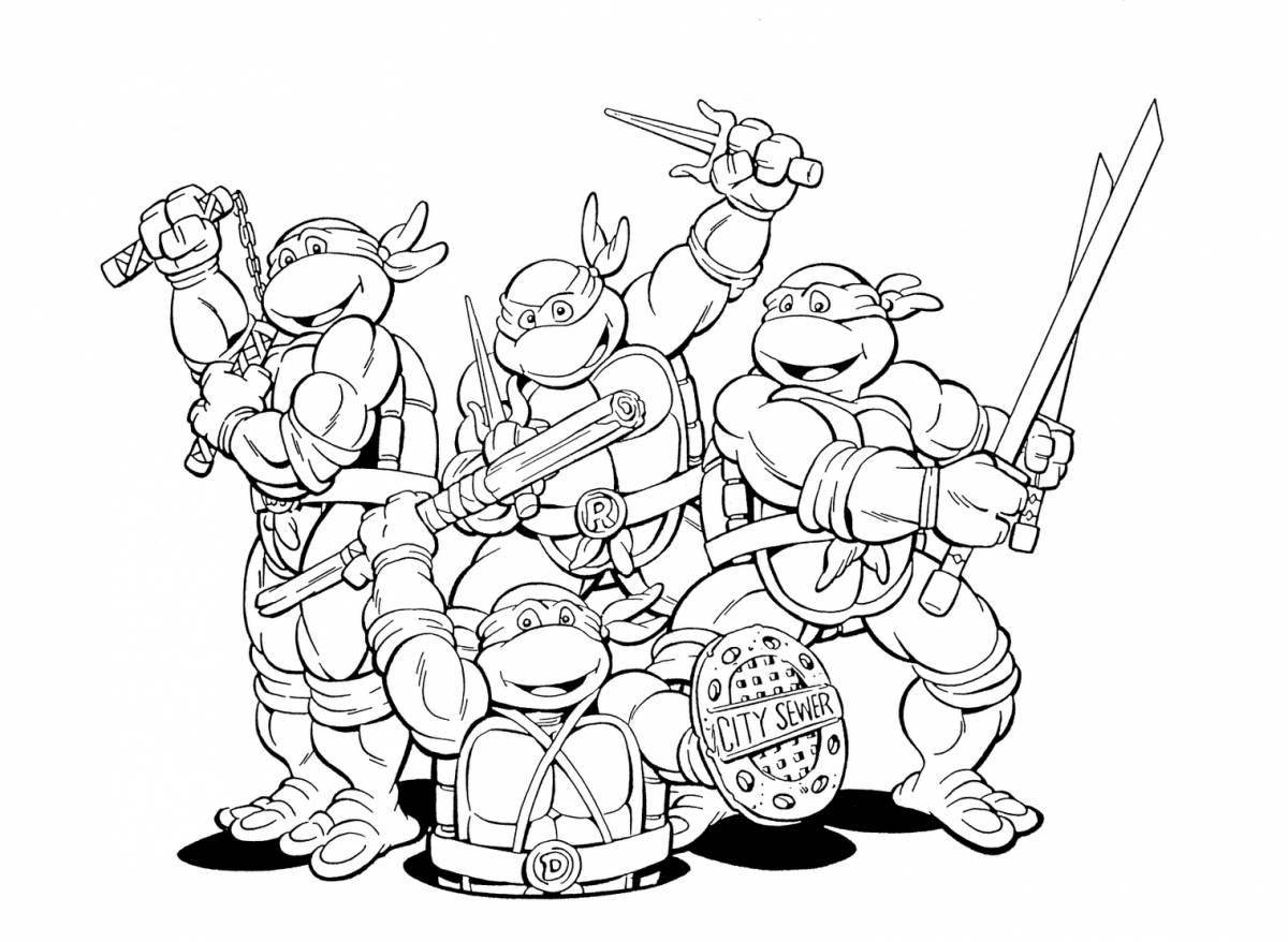 Adorable Teenage Mutant Ninja Turtles coloring pages for boys