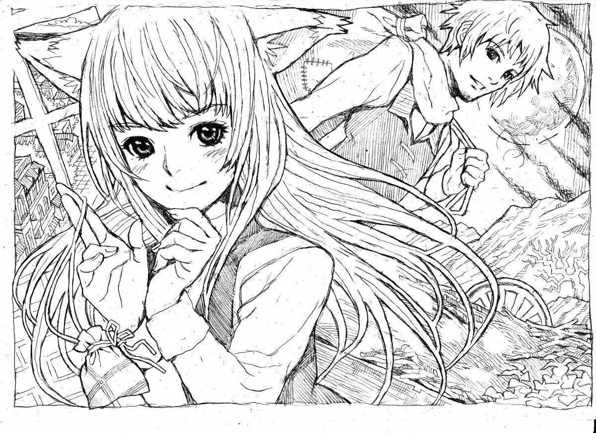 Bright manga coloring page
