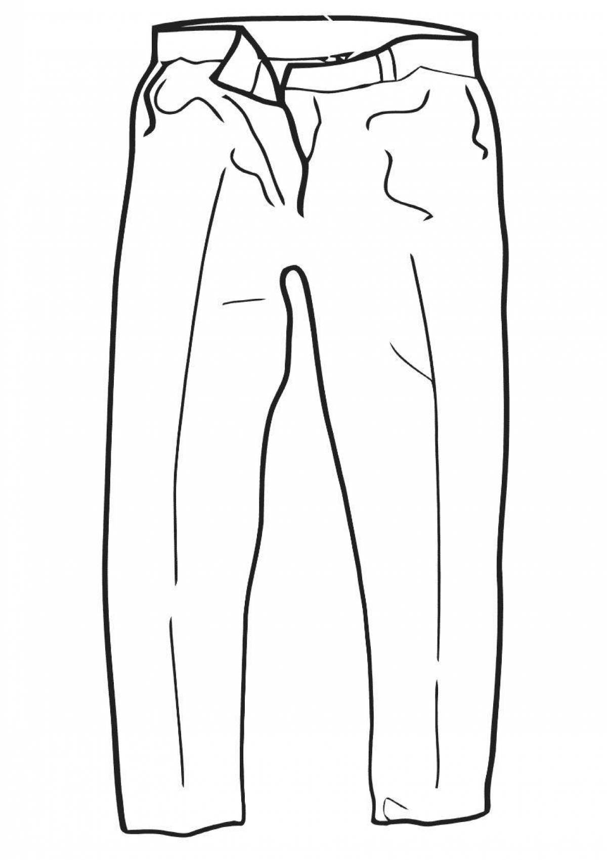 Coloring page funny trousers