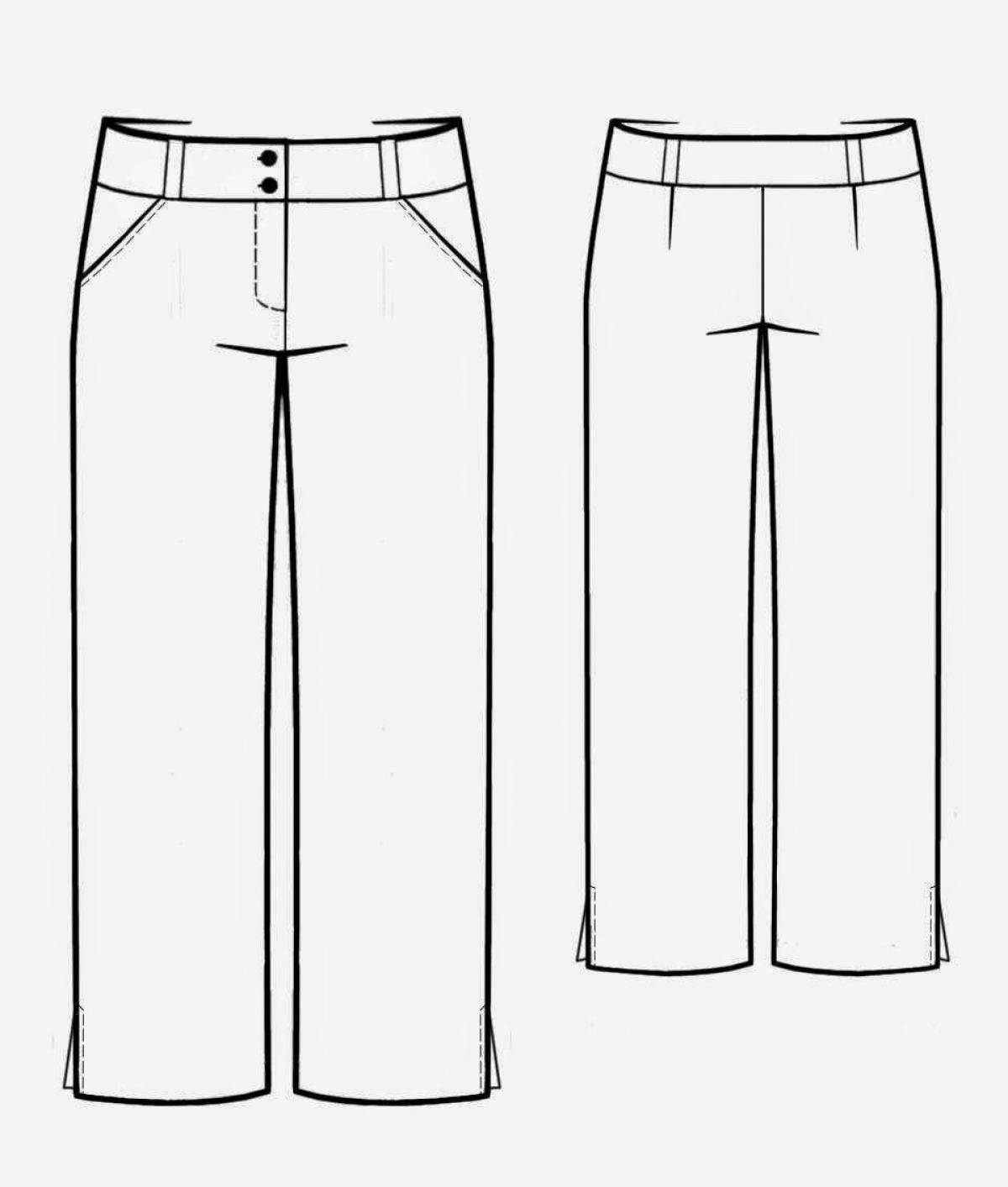 Animated pants coloring page