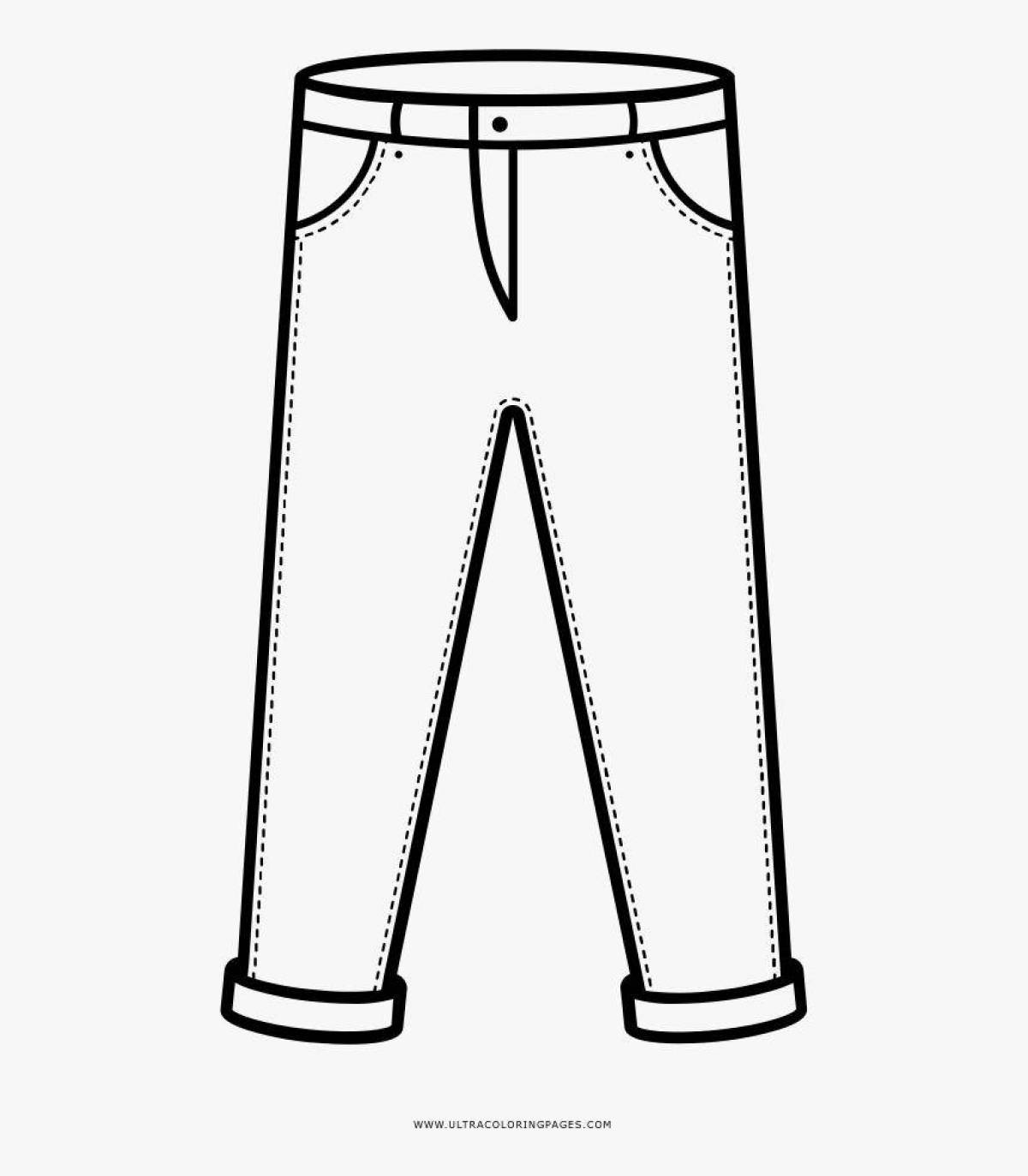 Sparkling trousers coloring page