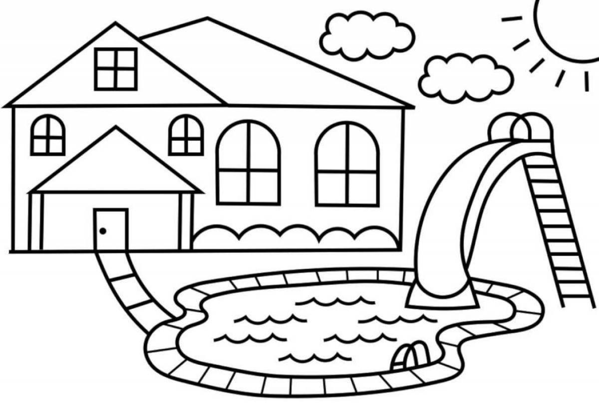 Calming pool coloring page
