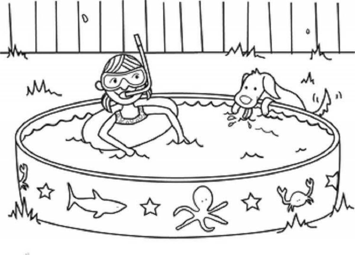 Magic pool coloring page