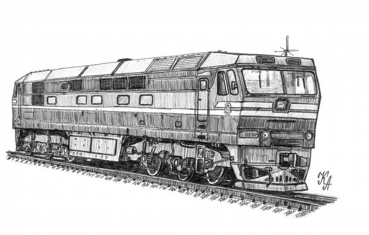 Grand locomotive coloring page