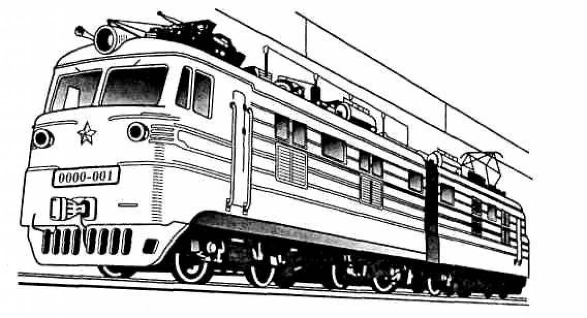 Exquisite locomotive coloring page