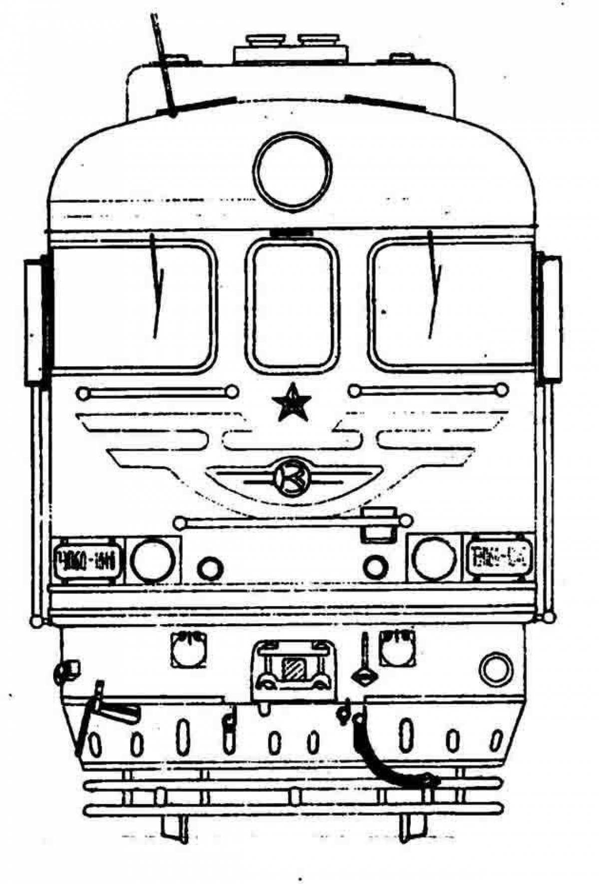 Glittering locomotive coloring page