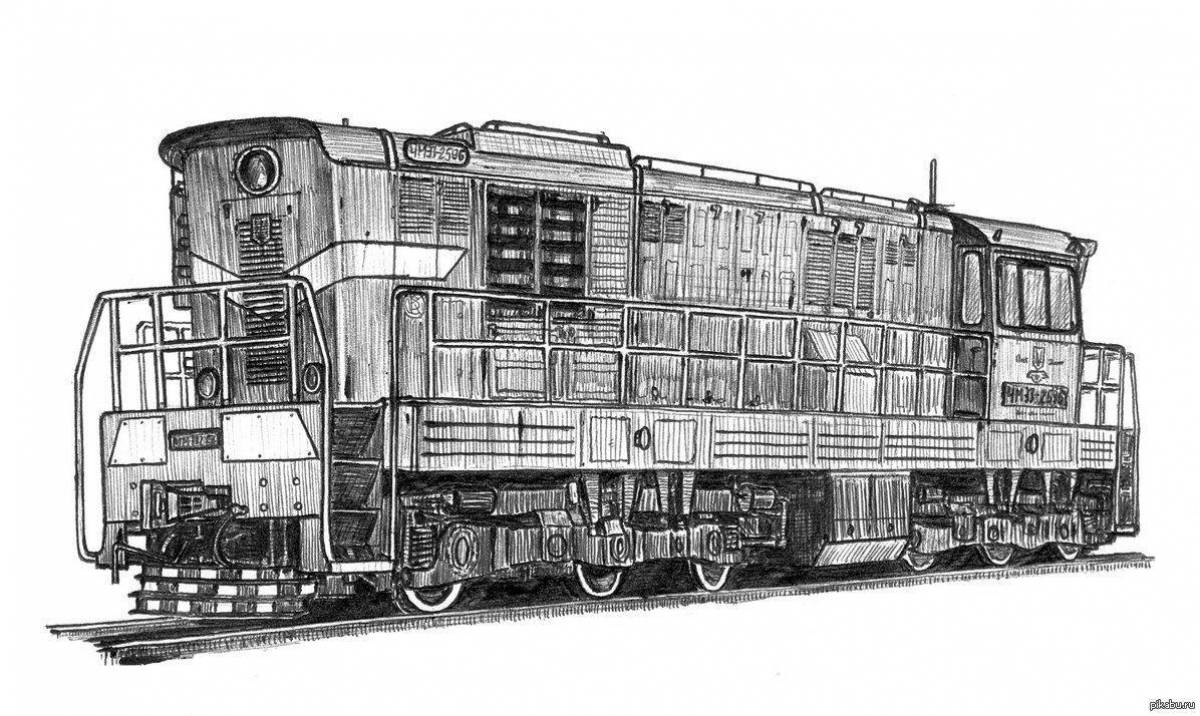 Coloring beautiful locomotive