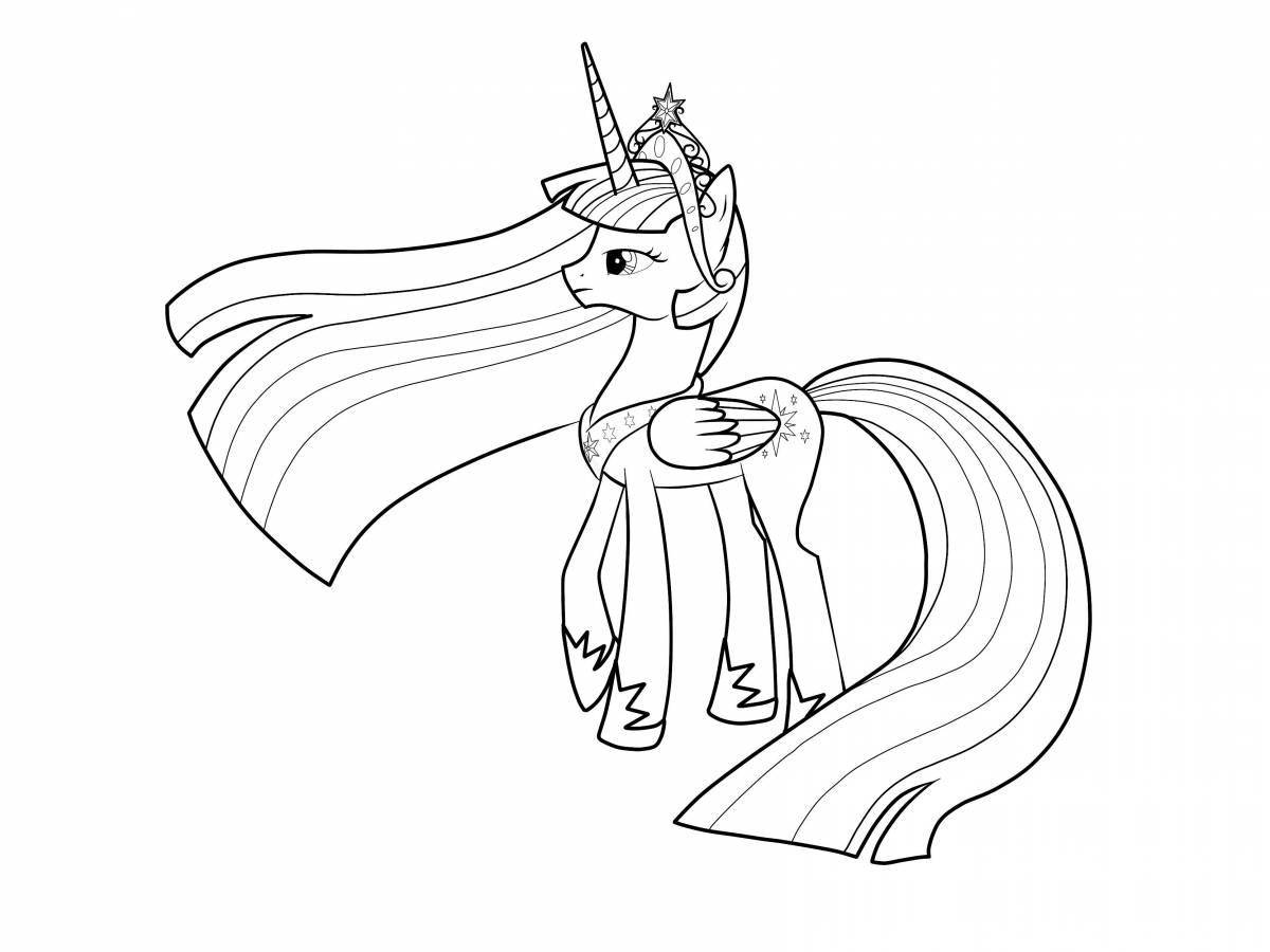 Coloring page playful alicorn