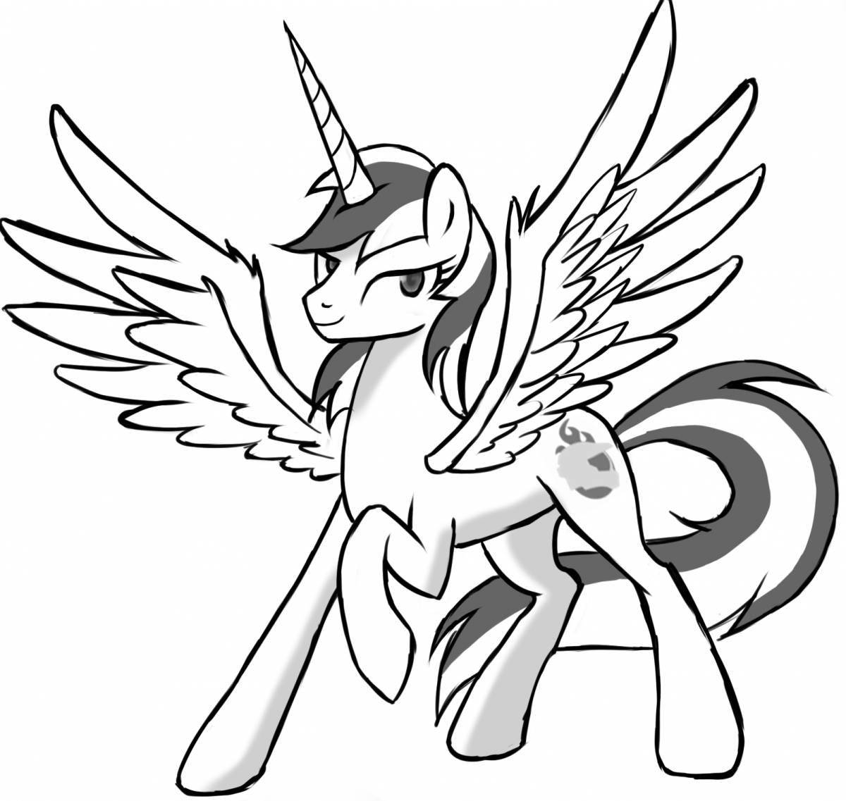 Blissful alicorn coloring page