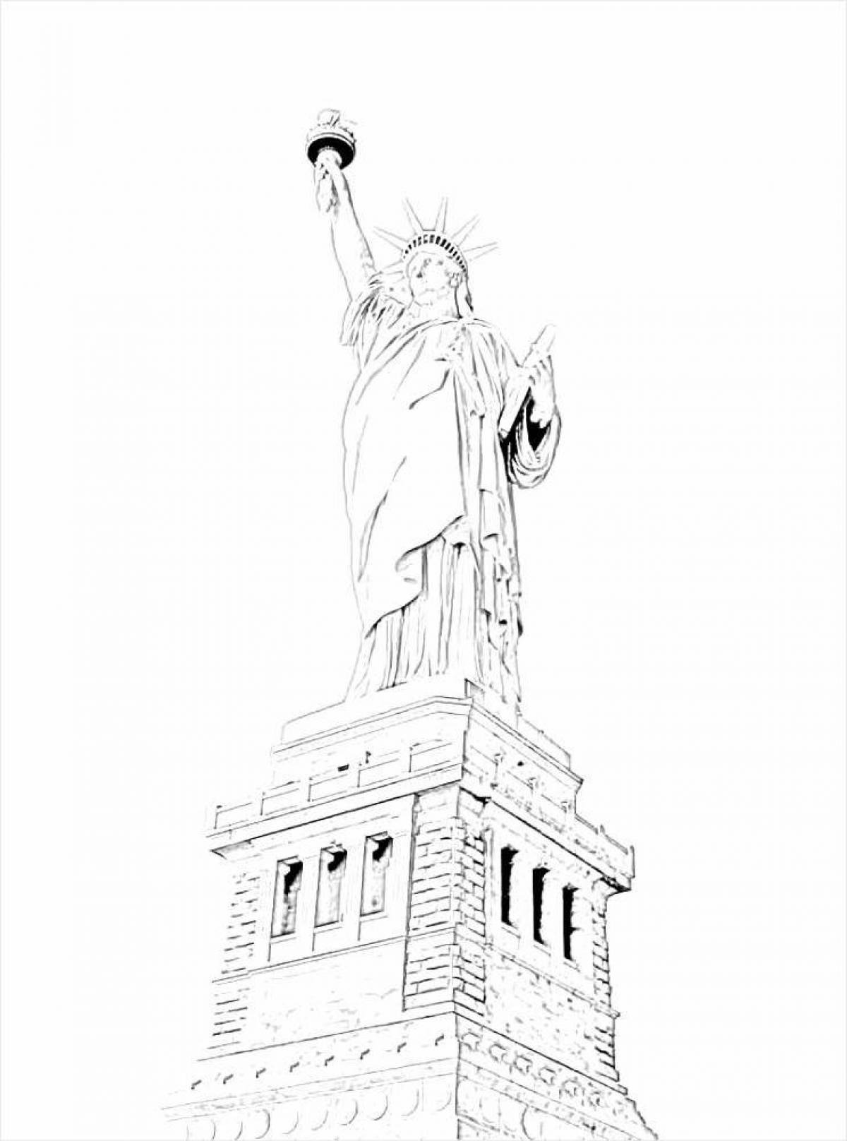 Великолепная раскраска статуя свободы