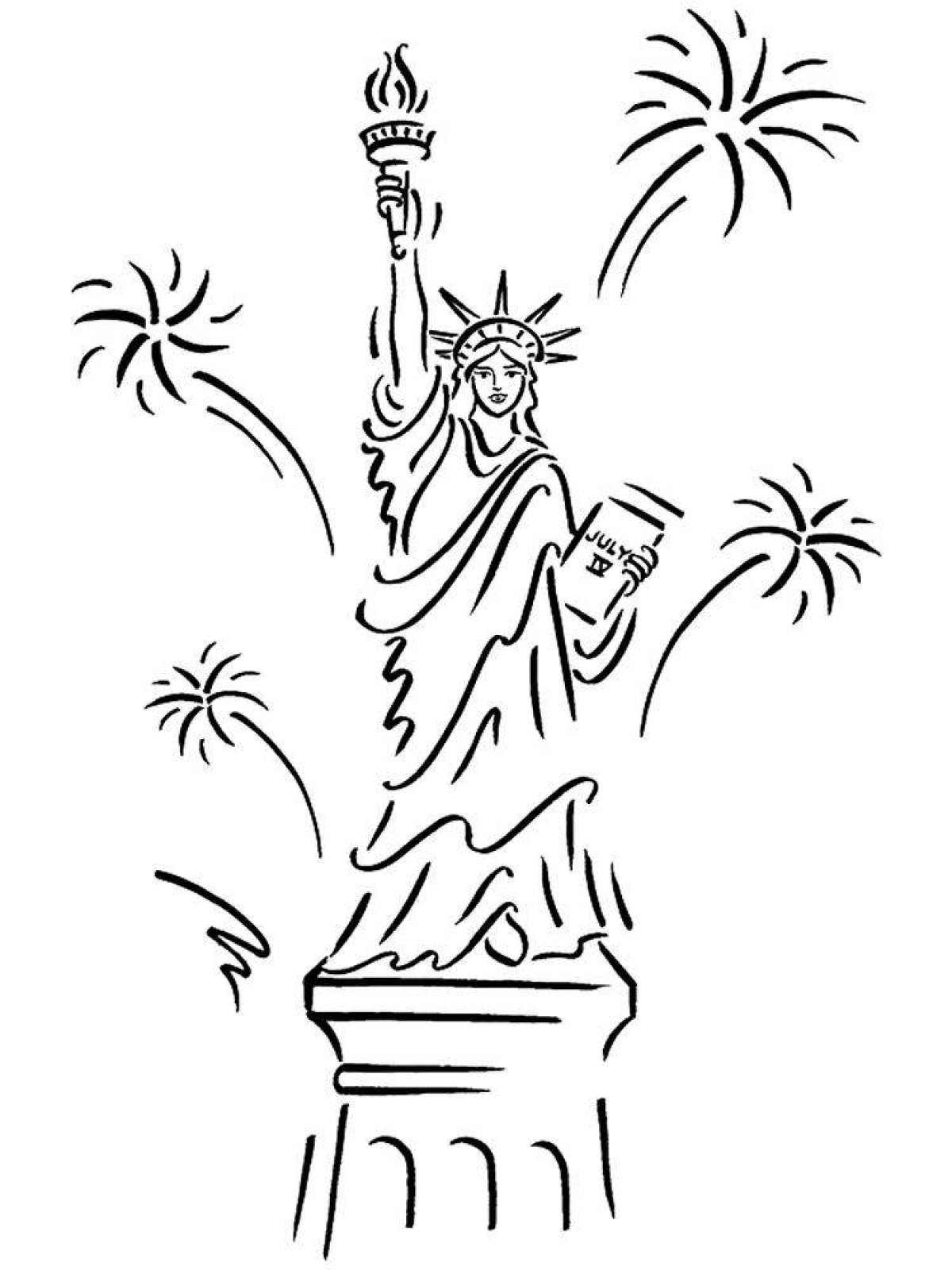 Inspirational statue of liberty coloring page