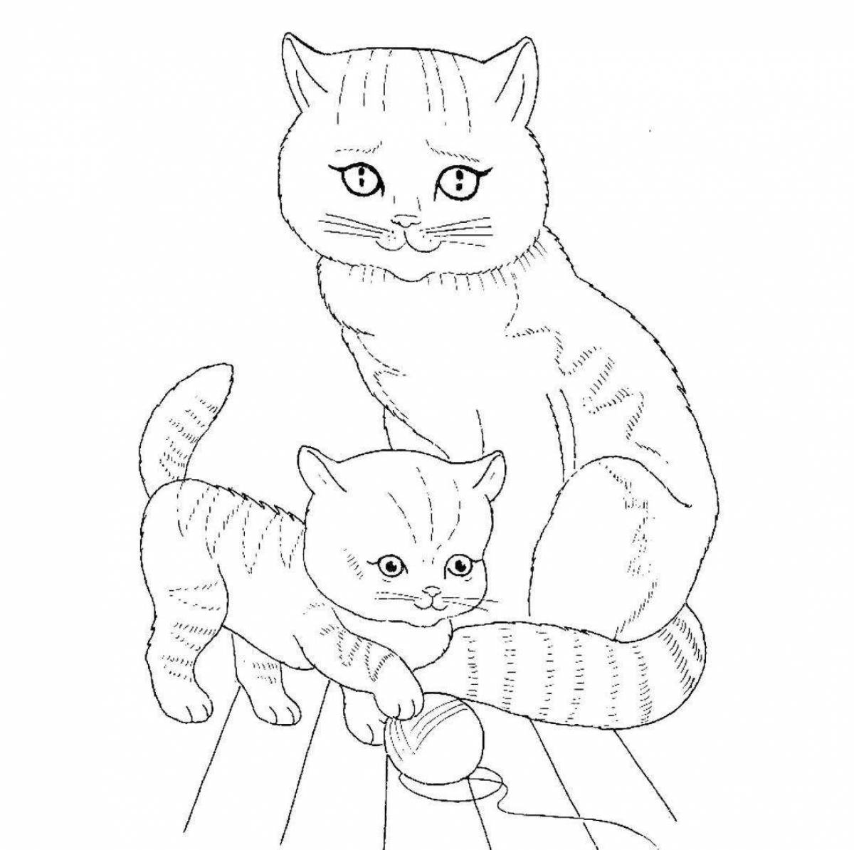 Очаровательная книжка-раскраска для кошек