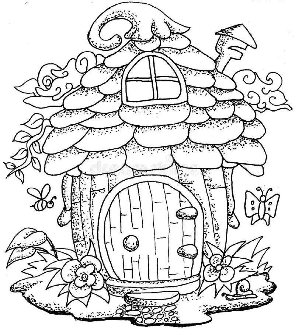 Coloring page dazzling fairy house