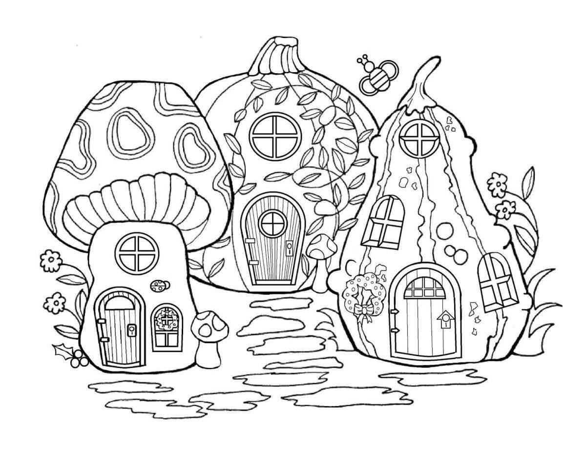 Royal fairy house coloring page