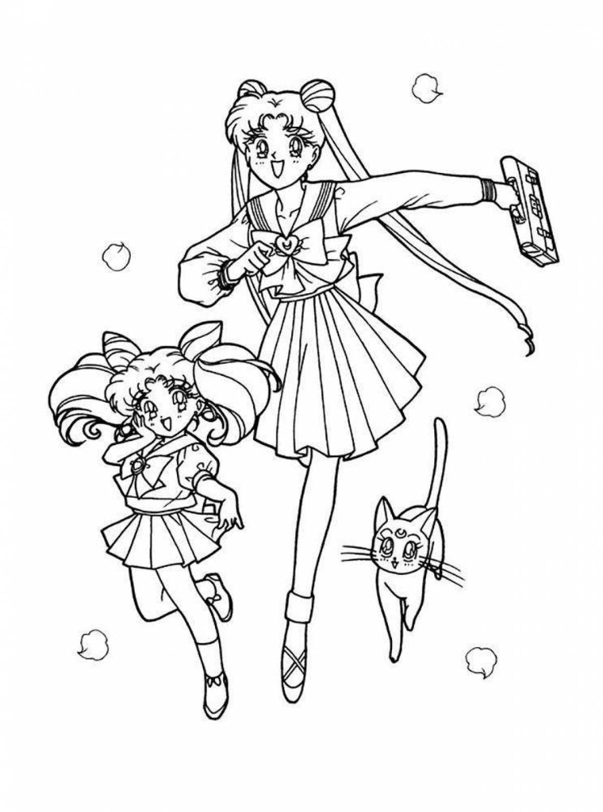 Sailor moon magic coloring page