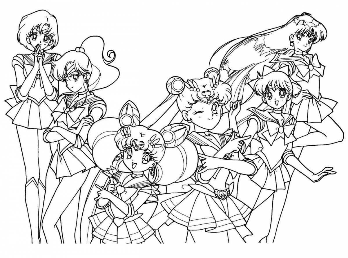 Sparkly sailor moon coloring page