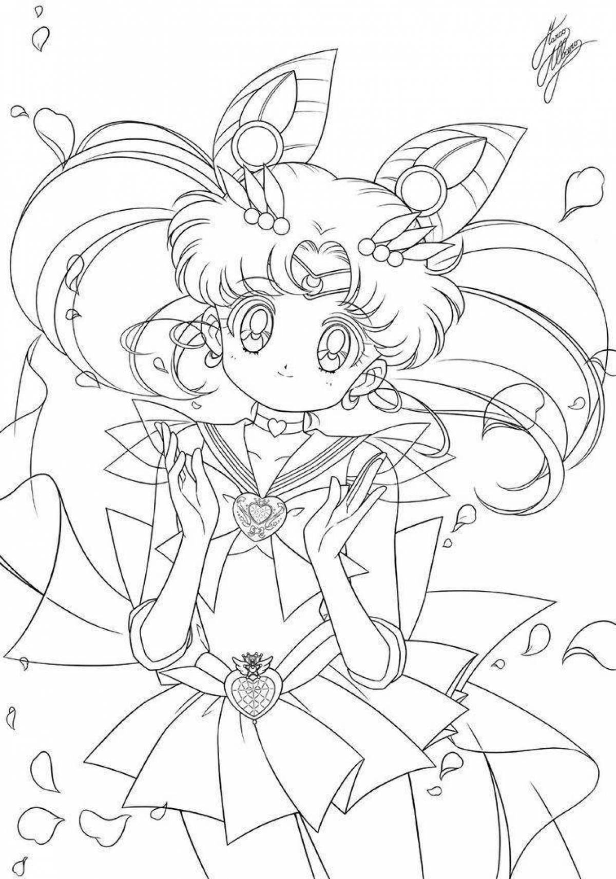 Colorful sailor moon coloring page
