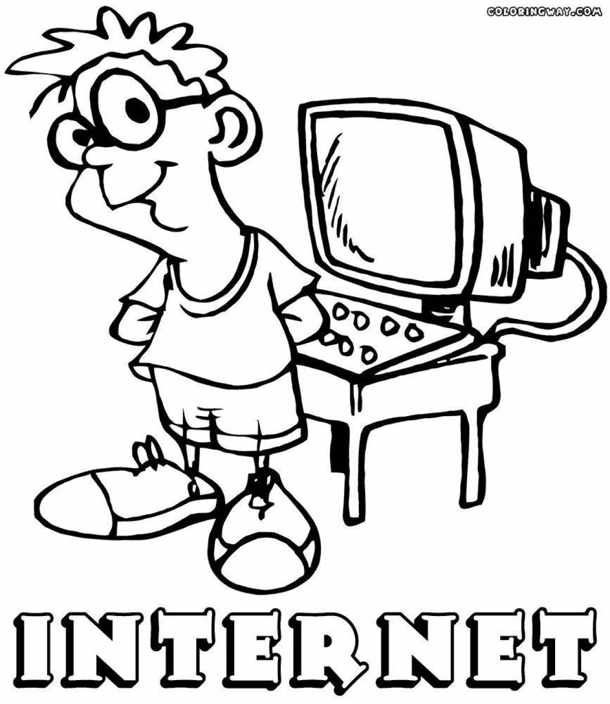 Fun safe internet coloring page