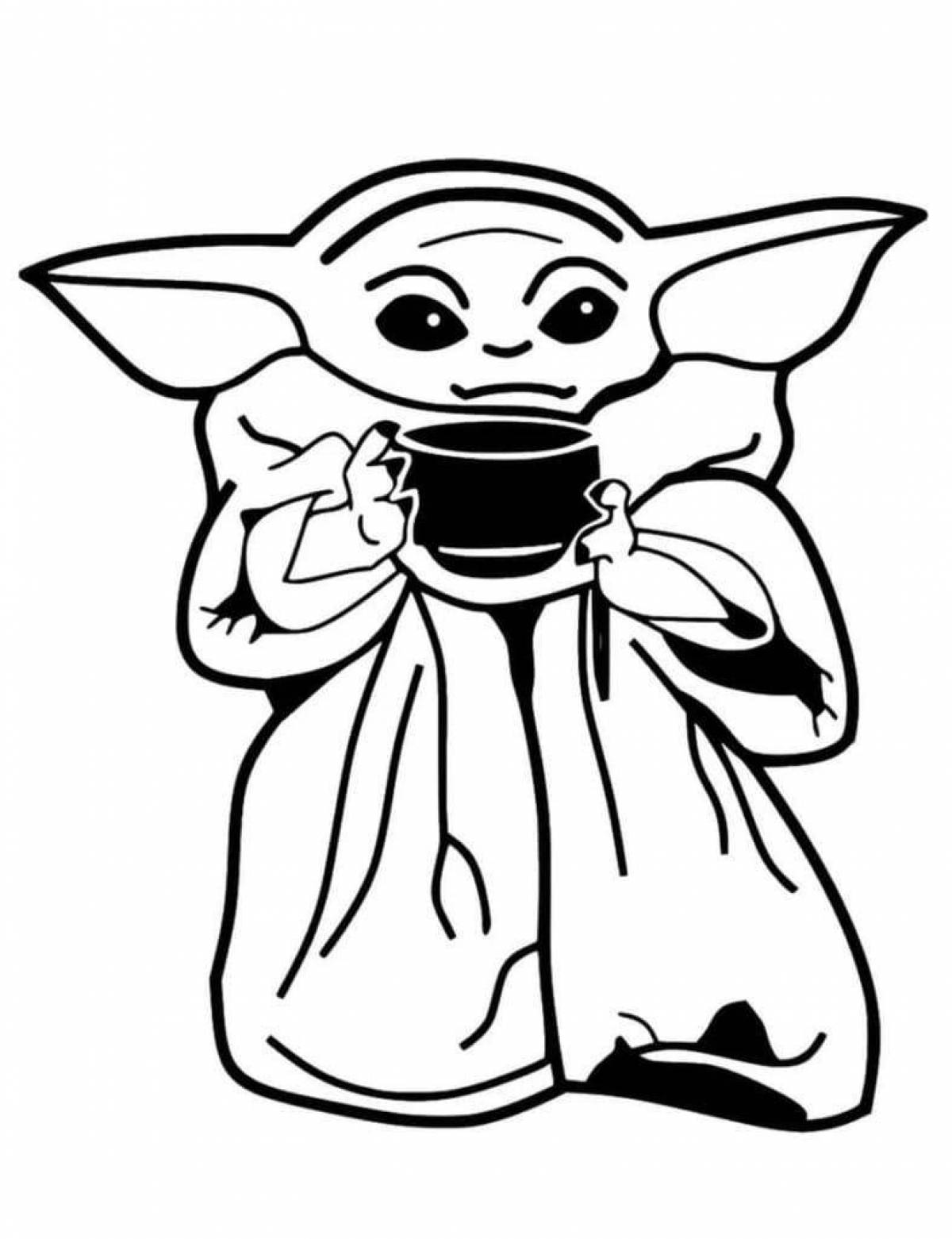Naughty Yoda baby coloring page