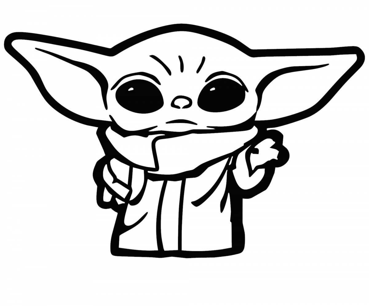 Animated yoda baby coloring page