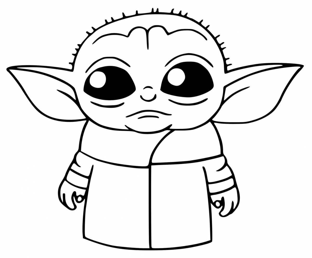 Yoda baby coloring page