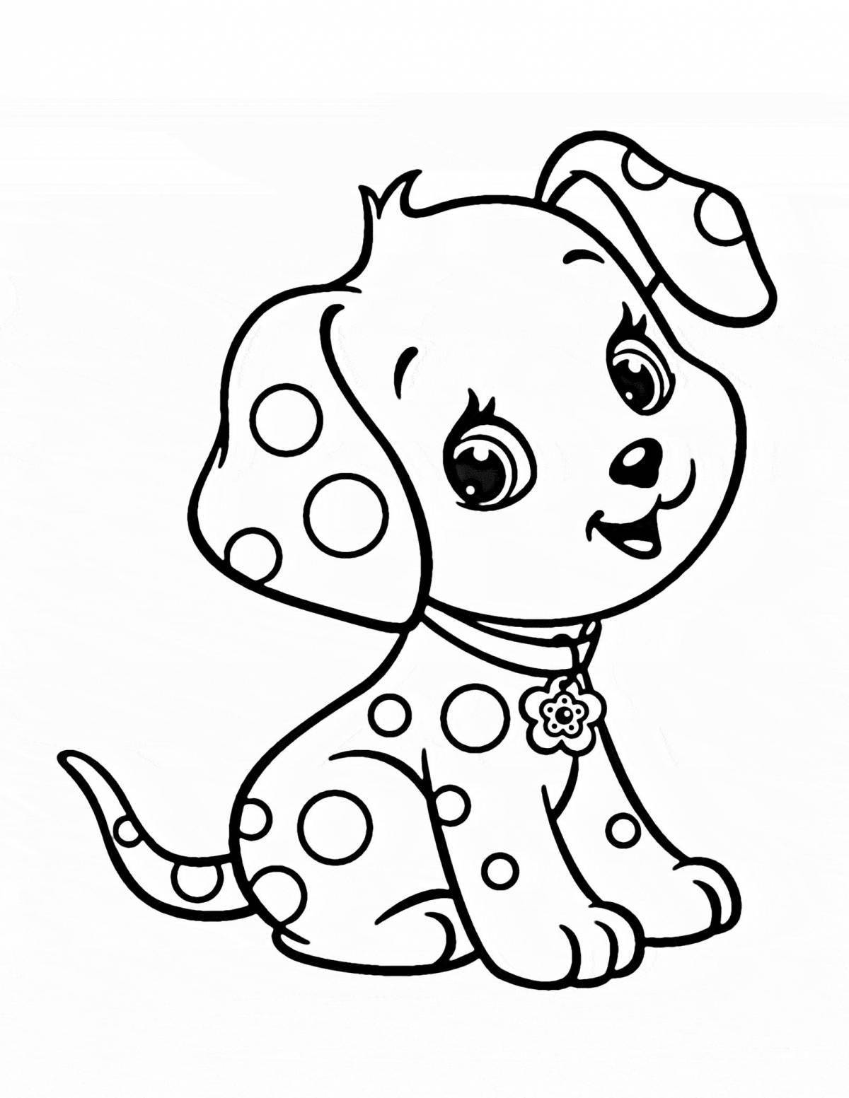 Симпатичная раскраска собаки для детей