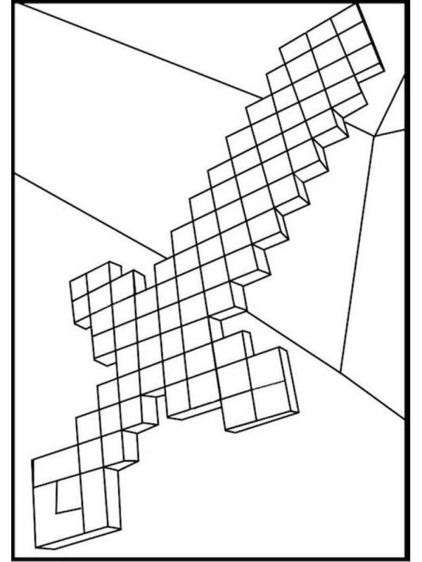 Меч из майнкрафта распечатать схема